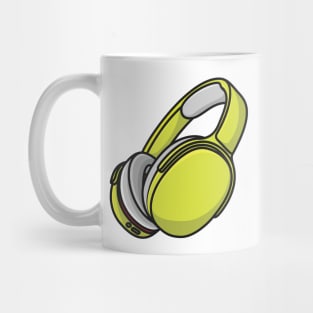 Wireless Headphone Sticker for Games and Music vector illustration. Sports and recreation or technology object icon concept. Sports headphone sticker vector design with shadow. Mug